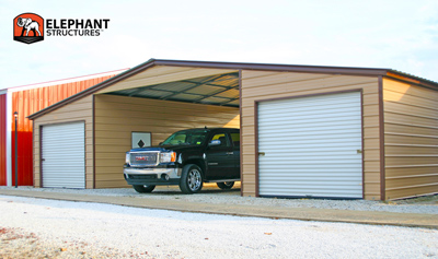 Tan Valley Barn with Truck